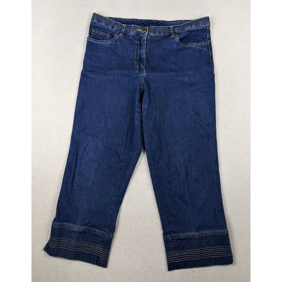 MULTIPLES - WOMEN'S MEDIUM WASH LIGHT WEIGHT CROPPED CAPRI JEANS - SIZE 10 - Picture 1 of 11